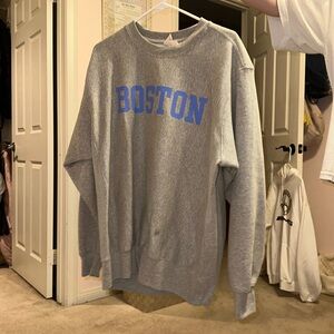 grey boston crewneck
